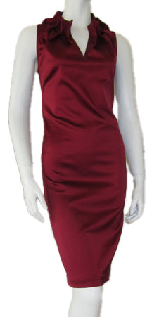 Nina Pleat Neck Cocktail Dress